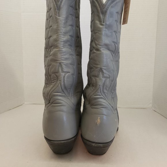 men's Grey Leather Western Cowboy Boots Tony Lama size 9 - Picture 3 of 5